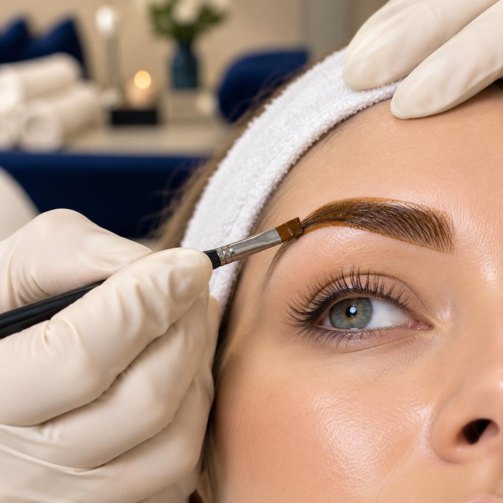 Diseño de cejas con henna